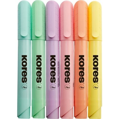 36060 Hıgh Lıner Plus Pastel Set, Chisel Tip, Karışık Colours Plastic Case 6 Adet