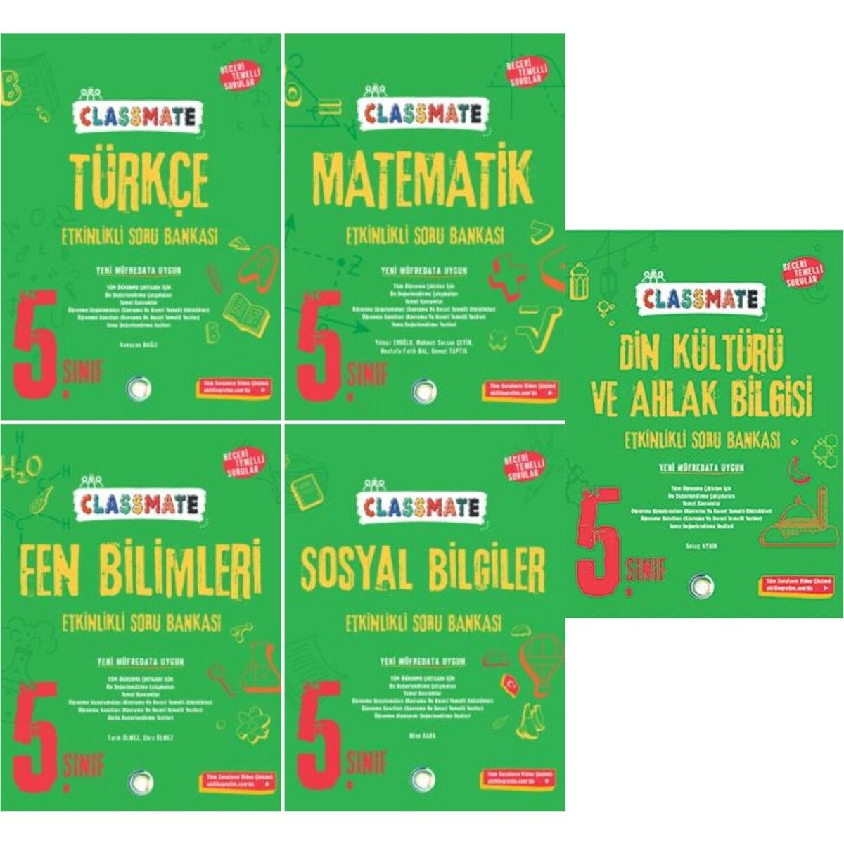 2025 Classmate 5. Sınıf Türkçe Soru Bankası - Matematik Soru Bankası - Fen Bilimleri Soru Bankası 5'li Set