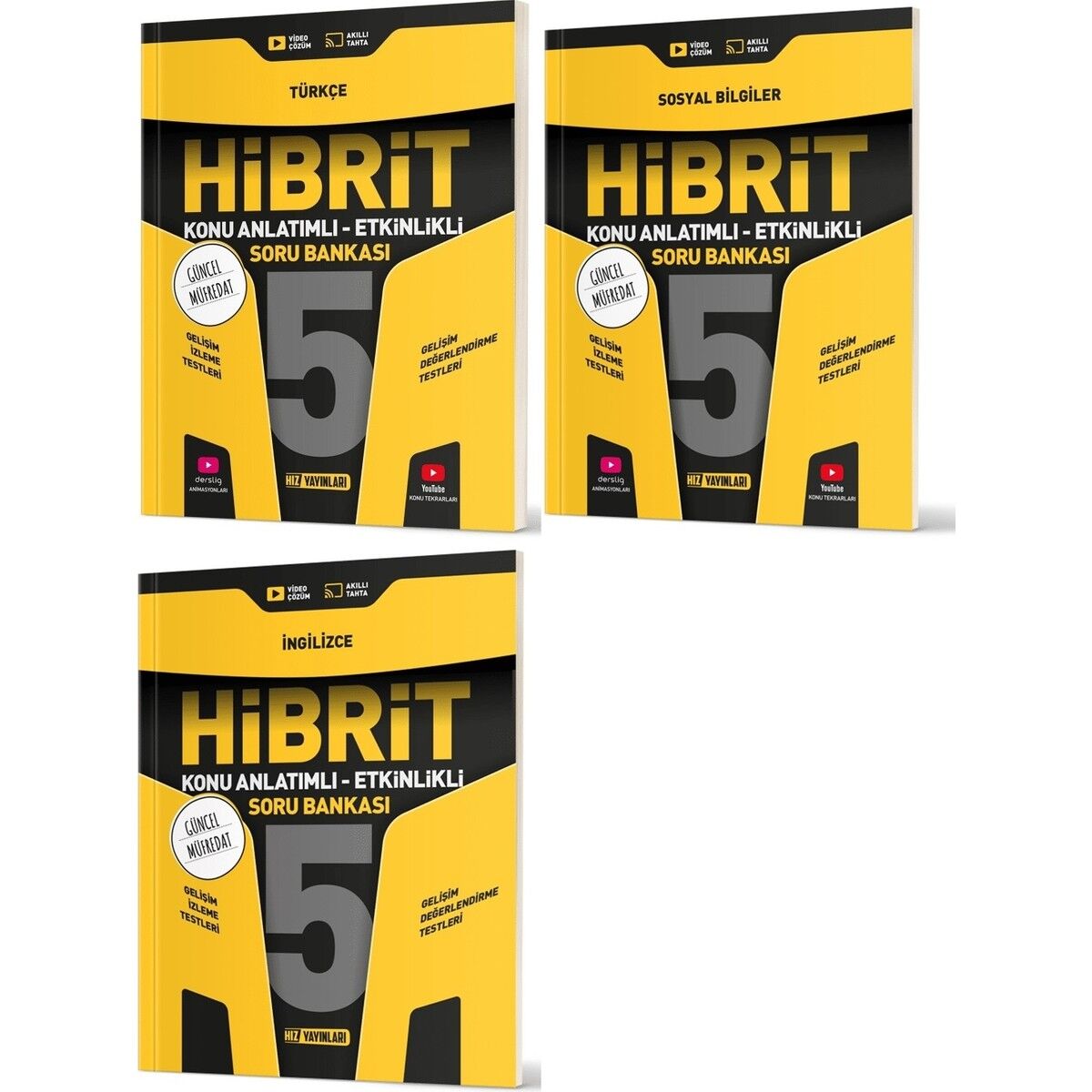 2025 5. Sınıf Türkçe + Sosyal + Ingilizce Hibrit - Konu Seti 3 Kitap