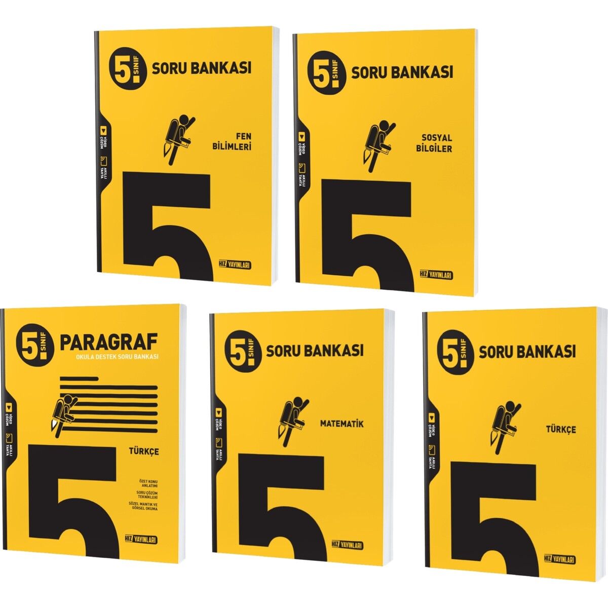 2023 5. Sınıf Matematik Türkçe Fen Sosyal Paragraf Soru Seti 5 Kitap
