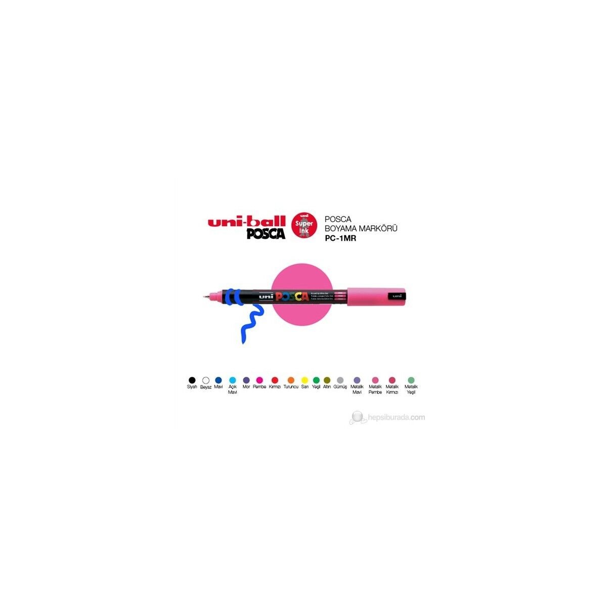 Uni-Ball Markör Posca 0.7 MM Su Bazlı Poster Mavi N PC-1MR