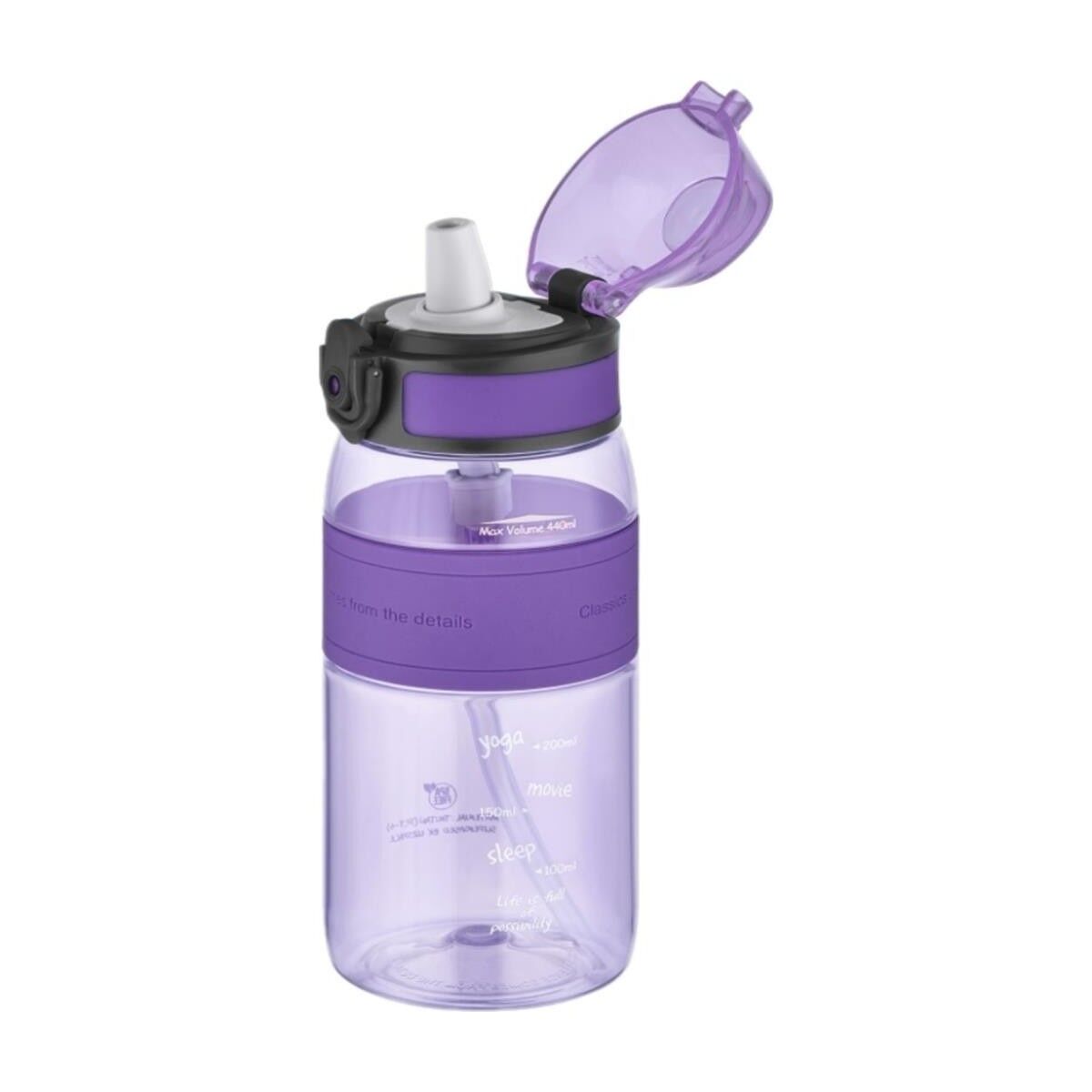 Uzspace Tritan Pipetli Su Matarası 440ML 4105 Mor