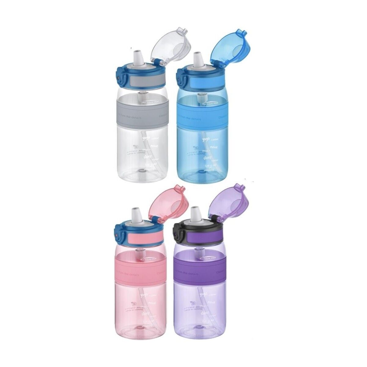 Uzspace Tritan Pipetli Su Matarası 440ML 4105 Mor