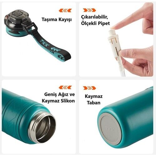 Tkk Çelik Termos 900 Ml T2025  Turkuaz