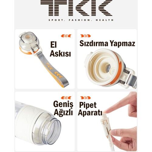 Tkk Su Matarası 600 Ml Beyaz Tk019
