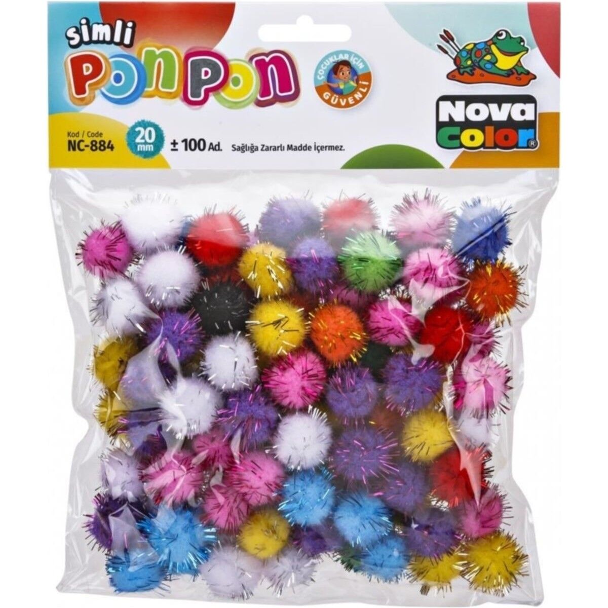 Novacolor Ponpon Simli 20 Mm 100 Ad.