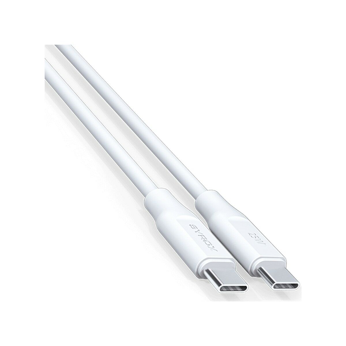 Syrox PD25TK Type-C To Type-C Pd 25W Hızlı Data/şarj Kablosu 1mt Beyaz (Her İki Ucu da Type-C Dir)