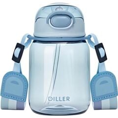 Diller 500ml Askılı Pipetli Tritan Su Matarası Mavi