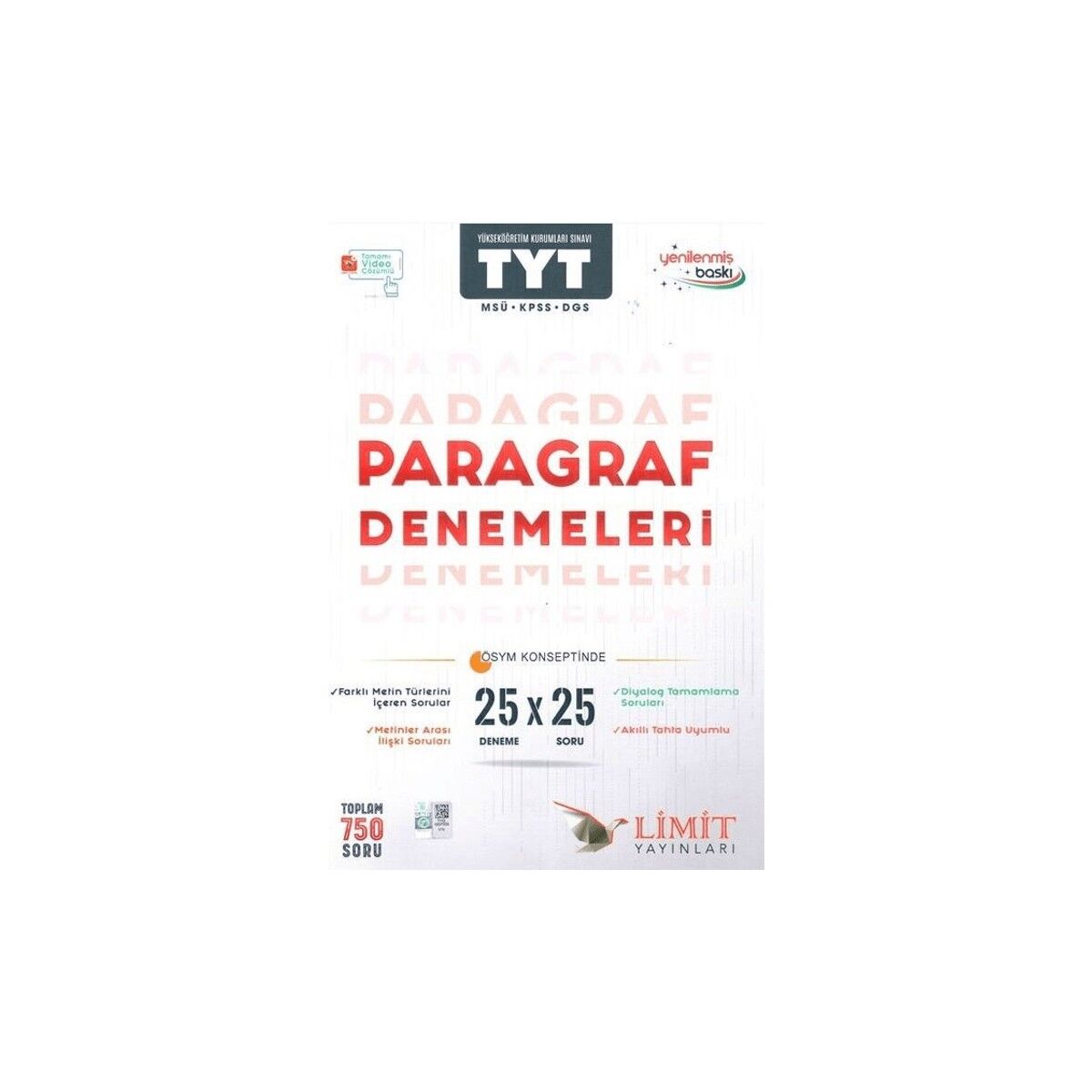 Limit Yayınları TYT Paragraf 25 X 25 Denemeleri