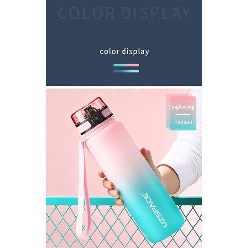 Uzspace Tritan Su Matarası 800ml Pembe Turkuaz