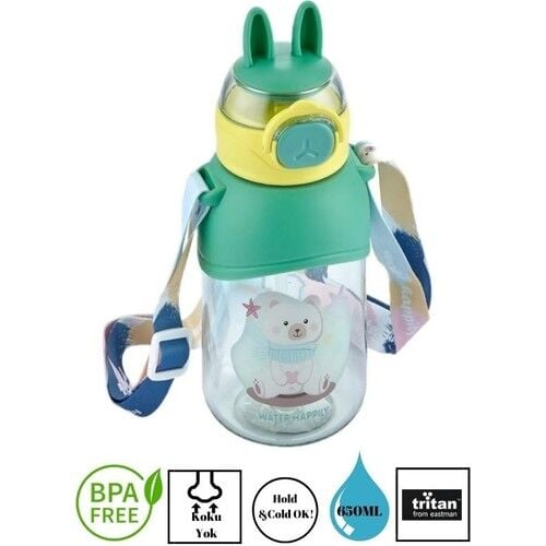 Vagonlife Vagonlife- Water Happily Plastic Bottle 650 Ml A. Yeşil