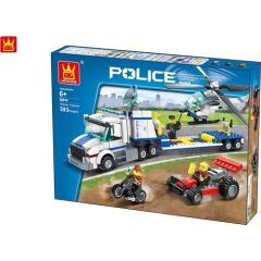 Lisanslı Wange Polis Helikopter Taşıma Ekibi 393 Parça Lego