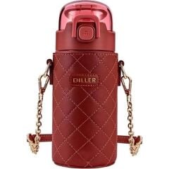 Diller Çelik Pipetli Termos Matara 450ml Kırmızı