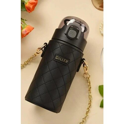 Diller Çelik Pipetli Termos Matara 450ml Siyah