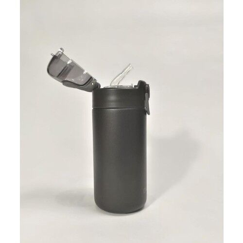 Diller Çelik Pipetli Termos Matara 450ml Siyah