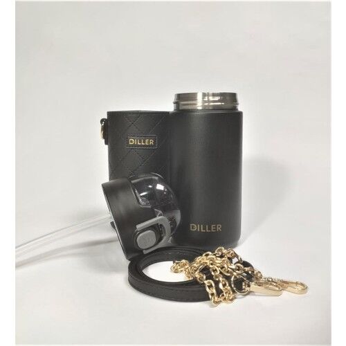 Diller Çelik Pipetli Termos Matara 450ml Siyah