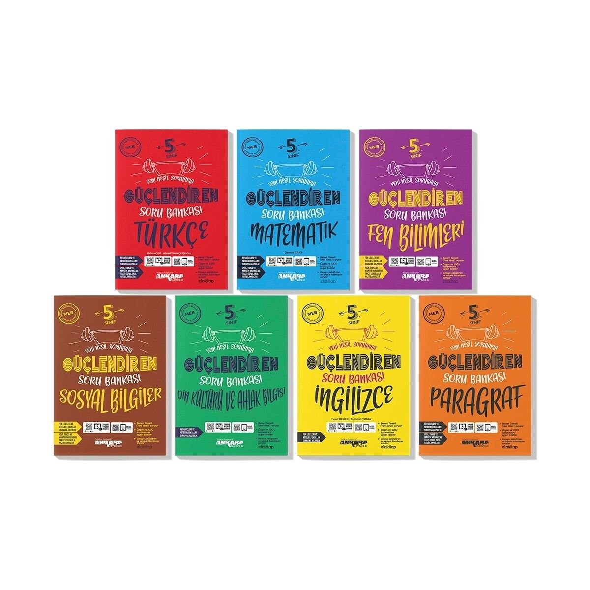 5.Sınıf Tüm Dersler Güçlendiren Soru Bankası Seti 2023 7 Kitap