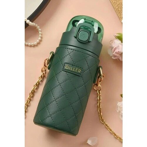Diller Çelik Pipetli Termos Matara 450ml Yeşil