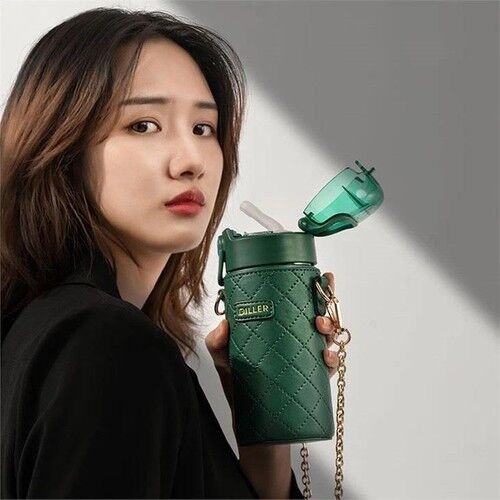 Diller Çelik Pipetli Termos Matara 450ml Yeşil