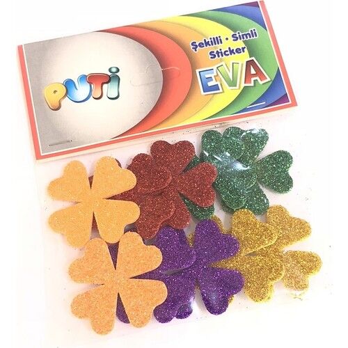Eva Şekilli Simli Stıcker - Yonca
