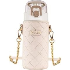Diller Çelik Pipetli Termos Matara 450ml Krem