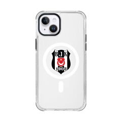 iPhone 14 Uyumlu Beşiktaş Logo Şeffaf Magsafe Lisanslı Telefon Kılıfı