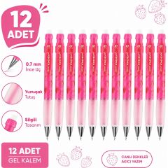 Deep Versatil Kalem 0.7 mm Fosforlu Pembe Çilek 12'li Paket
