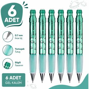 Versatil Kalem Deep 0.7 mm Met Yesil Gezegen 6'lı Paket
