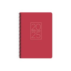 Keskin 2025-20*28 Spiralli Haftalık Ajanda-Kırmızı