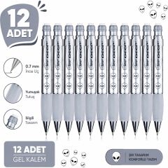 Versatil Kalem Deep 0.7 mm Metalik Gri Uzaylı 12'li Paket