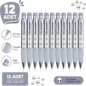 Versatil Kalem Deep 0.7 mm Metalik Gri Uzaylı 12'li Paket
