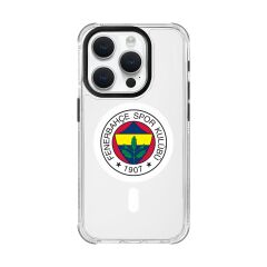 iPhone 15 Pro Uyumlu Fenerbahçe Logo Şeffaf Magsafe Lisanslı Telefon Kılıfı
