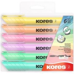 36060 Hıgh Lıner Plus Pastel Set, Chisel Tip, Karışık Colours Plastic Case 6 Adet