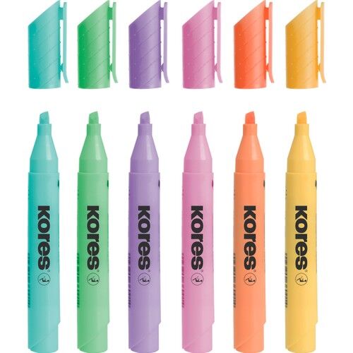 36060 Hıgh Lıner Plus Pastel Set, Chisel Tip, Karışık Colours Plastic Case 6 Adet