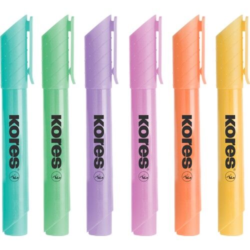 36060 Hıgh Lıner Plus Pastel Set, Chisel Tip, Karışık Colours Plastic Case 6 Adet