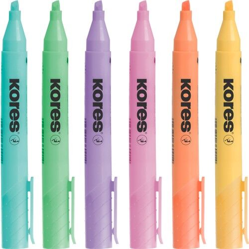 36060 Hıgh Lıner Plus Pastel Set, Chisel Tip, Karışık Colours Plastic Case 6 Adet