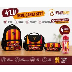Galatasaray Lisanslı 4 Bölmeli Okul Çantası 26568+ Beslenme Çantası 26570+ Kalemlik 26571+ Matara 26567
