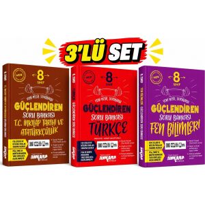 Ankara Güçlendiren 8. Sınıf Inkılap + Ankara Güçlendiren 8. Sınıf Türkçe + Ankara Yayıncılık 8. Sınıf Fen Bilimleri Güçlendiren Soru Bankası