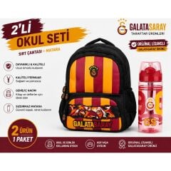 Galatasaray Lisanslı Aslan Desenli Beslenme Çantası 26570+ Matara 26567