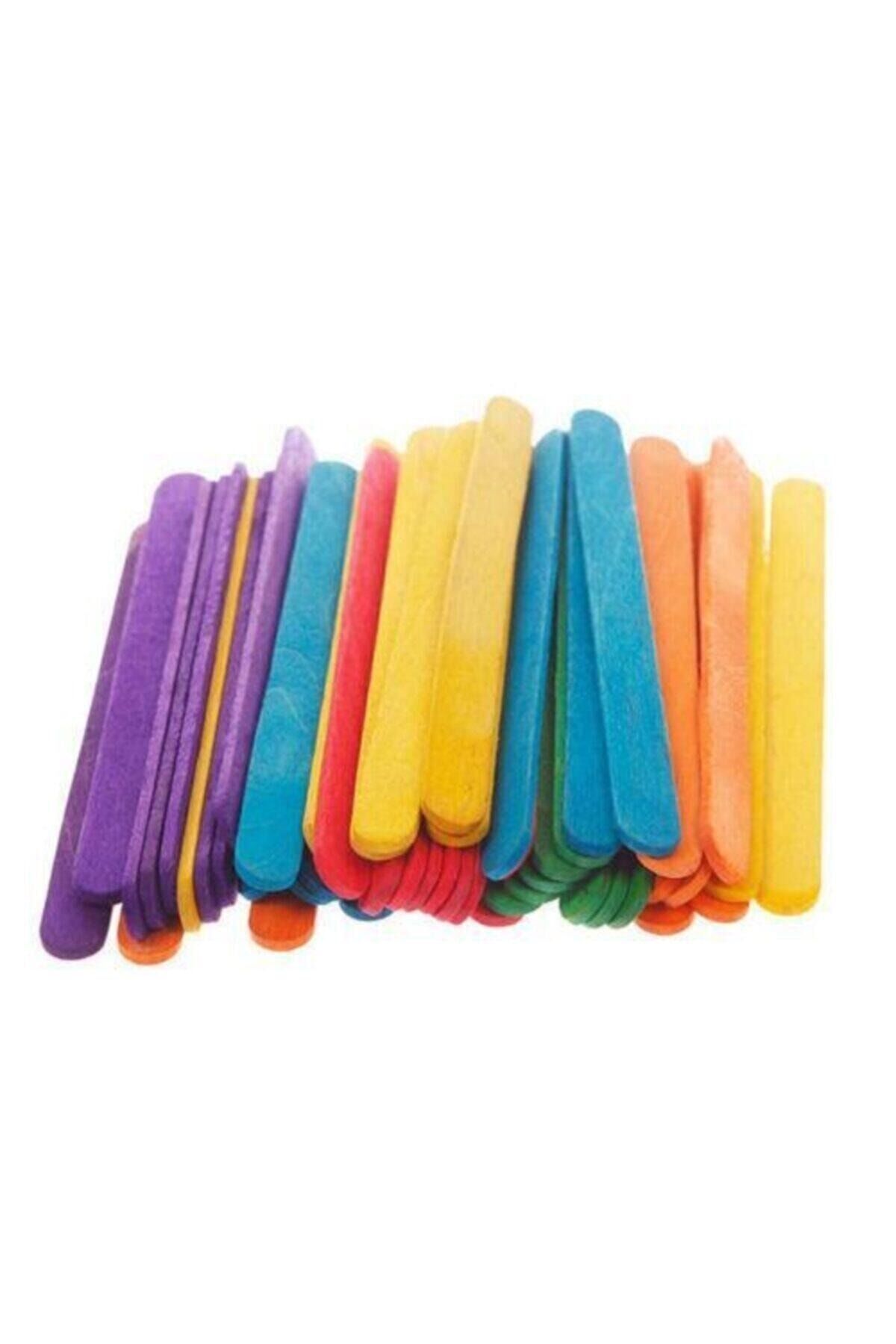 Brons Renkli Dar Dondurma Çubuğu 50 Adet (Ahşap Çubuk)