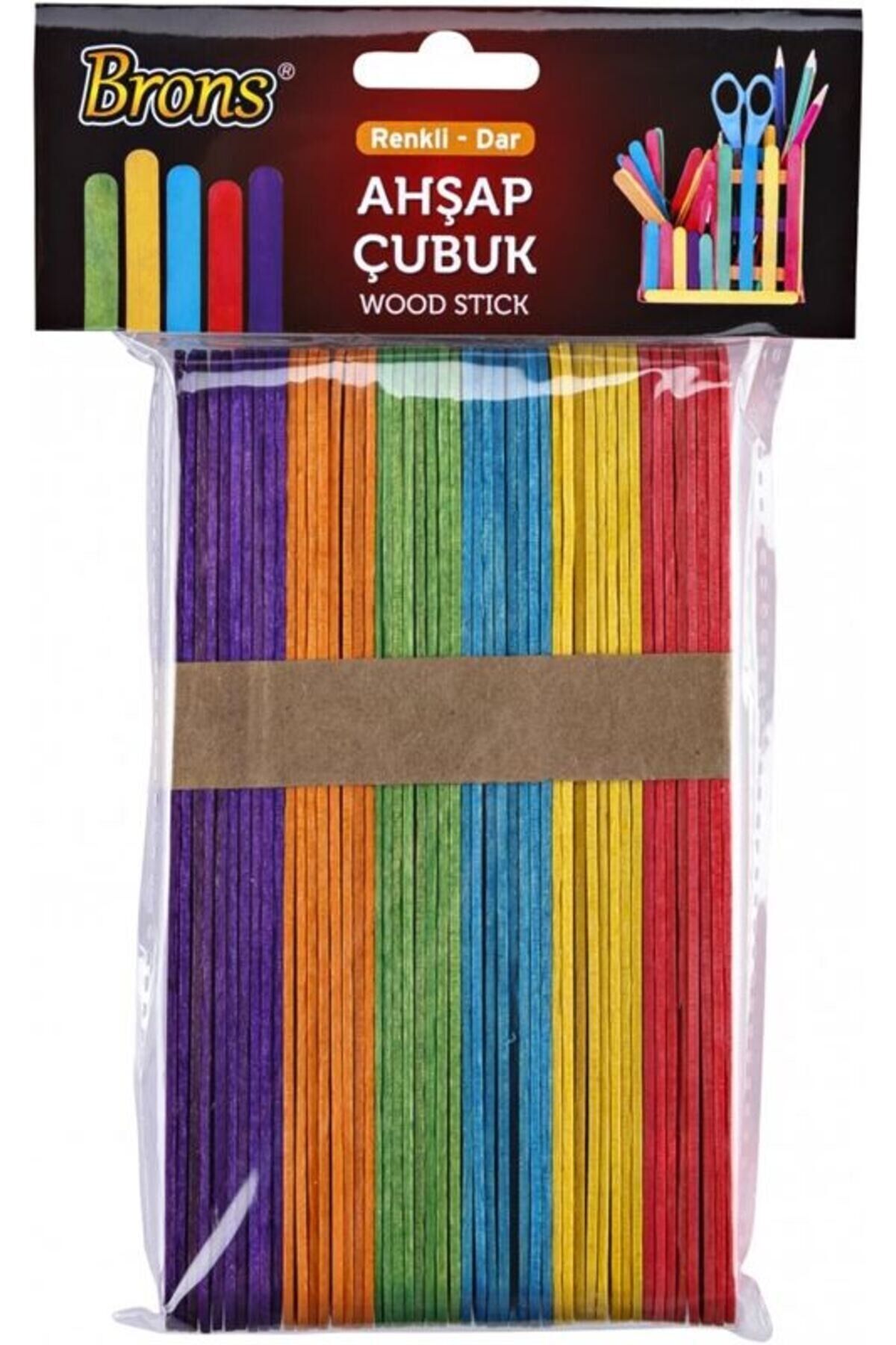 Brons Renkli Dar Dondurma Çubuğu 50 Adet (Ahşap Çubuk)