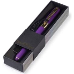 ''monaco'' Tükenmez Kalem-Mavi-0,5 Mm. Kutulu - (mor Gövde, Siyah Kutu)