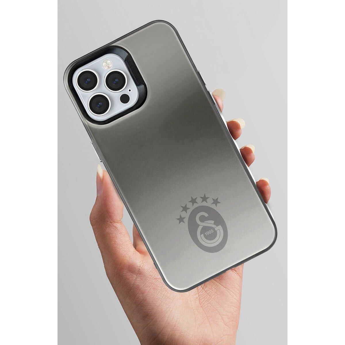 iPhone 13 Pro Max Uyumlu Galatasaray 5 Yıldız Tek Renk Arma Premium Lisanslı Telefon Kılıfı