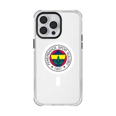 iPhone 14 Pro Max Uyumlu Fenerbahçe Logo Şeffaf Magsafe Lisanslı Telefon Kılıfı