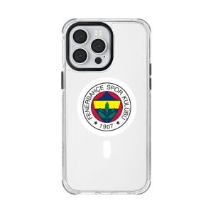 iPhone 14 Pro Max Uyumlu Fenerbahçe Logo Şeffaf Magsafe Lisanslı Telefon Kılıfı