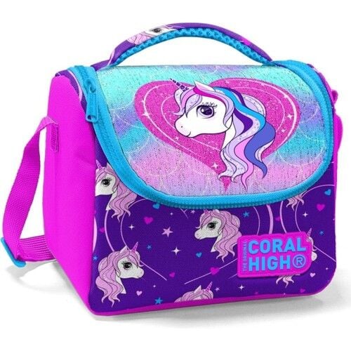 Coral High Mor Pembe Pegasus Kız Çocuk Okul Beslenme Çantası