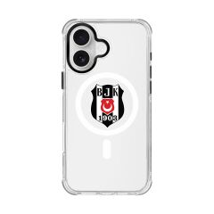iPhone 16 Uyumlu Beşiktaş Logo Şeffaf Magsafe Lisanslı Telefon Kılıfı4