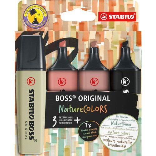 Stabilo Boss Nature Colors 4 Renk 70/4-2-3 Yeni Doğal Renkler Serisi