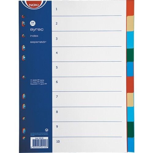 Noki 1-10 A Rakamlı Seperatör Renkli 59125