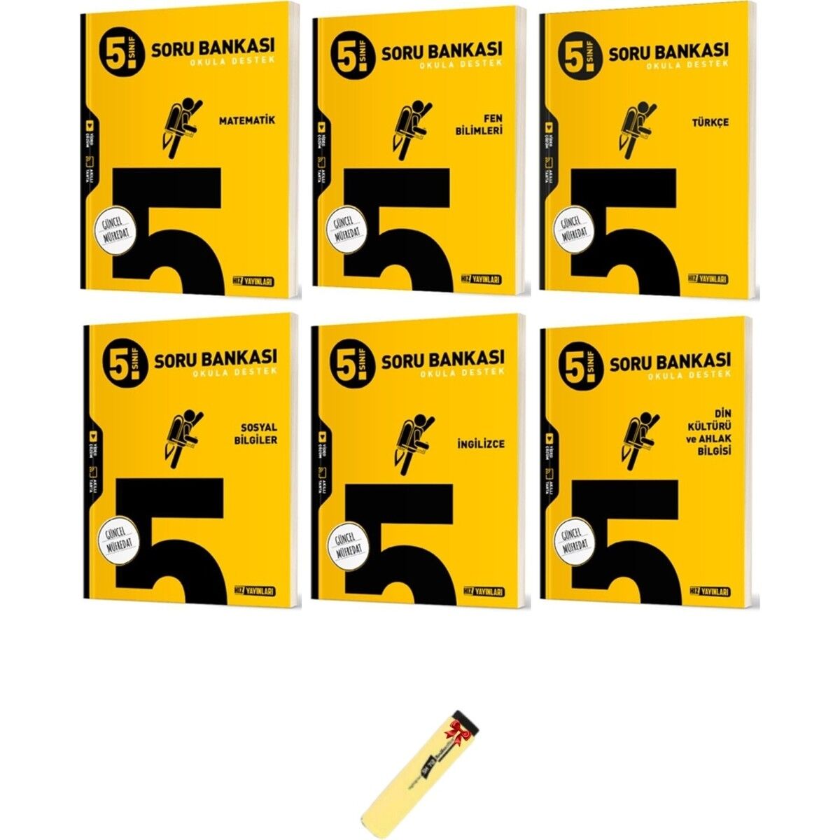 (Sınıf: 5) Matematik Fen Türkçe Sosyal Din ve İngilizce 6lı Soru Bankası Seti (Fosforlu Kalem)
